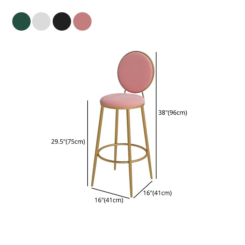Glam Round Bar and Counter Stool Metal Low Back Stool with 4 Legs Clearhalo 'Bar Furniture' 'Bar Stools' 'bar_stools' 'furn' 'furn_bar_stools' 'Furniture' 'furniture_bar_stools' 'Kitchen & Dining Furniture' 1200x1200_b0d6fa97-c64a-45ca-81e1-0dce2e64bc63