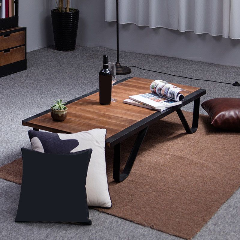 Rectangle Solid Wood Coffee Table Modern 4 Legs Coffee Cocktail Table