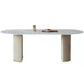 Traditional Luxury Oval Dining Table Sintered Stone Table with Double Pedestal Base Clearhalo ' dining_table' 'Dining Tables & Seating' 'Dining Tables' 'furn' 'furn_dining_table' 'Furniture' 'furniture_dining_table' 'Kitchen & Dining Furniture' 'kitchen&dining_furn' 'kitchen' 'kitchen_dining_table' 1200x1200_b0d72eac-a7a2-40ba-bc10-040e09901d46