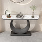 1-shelf 31.5" Tall Console Table Modern Stone Accent Table for Hall