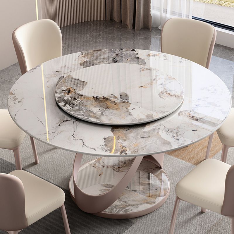Nordic Glam Dining Round Table Dining Sintered Stone Table for Restaurant Clearhalo 'Dining Tables & Seating' 'Dining Tables' 'dining_table' 'furn' 'furn_dining_table' 'Furniture' 'furniture_dining_table' 'Kitchen & Dining Furniture' 'kitchen' 'kitchen_dining_table' 1200x1200_b0db3c57-74c1-4ef2-815a-83afce3ecbc0