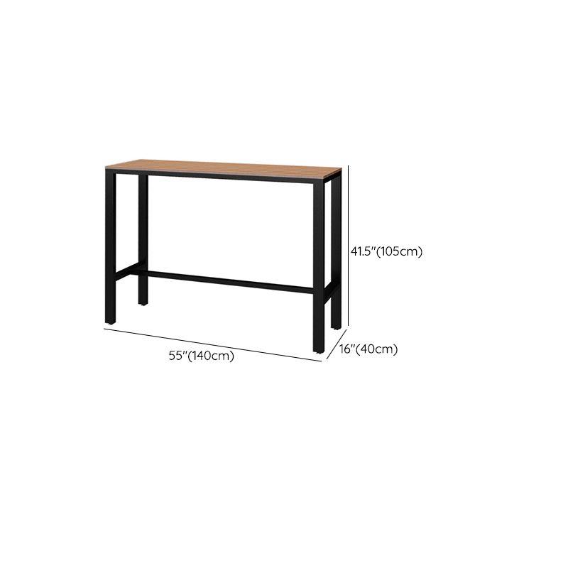 Manufactured Wood Bar Table Black Legs and Metal Base Bar Table Clearhalo 'Bar Furniture' 'Bar Tables' 'bar_tables' 'furn' 'furn_bar_tables' 'Furniture' 'Kitchen & Dining Furniture' 1200x1200_b0db4fab-fd14-4498-9133-e4b095a5ec6b
