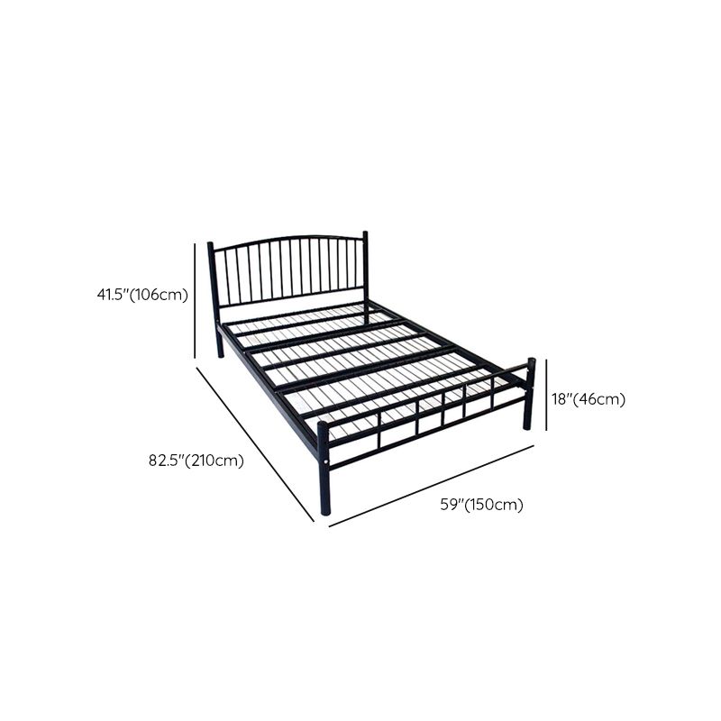 Contemporary Slat Bed Metal Black Open-Frame Bed with Custom Gold Legs Clearhalo 'Bedroom Furniture' 'Beds' 'furn' 'furn_beds' 'Furniture' 1200x1200_b0db67dc-2497-46e9-926a-e2529173fdd1