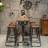 Brown and Black Pub Table Set Industrial 1/2/4/7 Pieces Bar Pub Table Set
