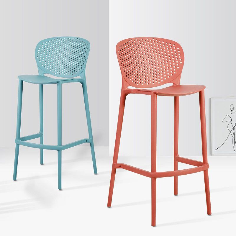 Contemporary Bar-stool Plastic Counter Bar Stool with Plastic Legs for Home Clearhalo 'Bar Furniture' 'Bar Stools' 'bar_stools' 'furn' 'furn_bar_stools' 'Furniture' 'furniture_bar_stools' 'Kitchen & Dining Furniture' 1200x1200_b0dca5eb-4d95-44bd-8900-9641bbca7483