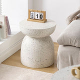 Modernistic Geometric Accent Side Table Marble Gold End Table