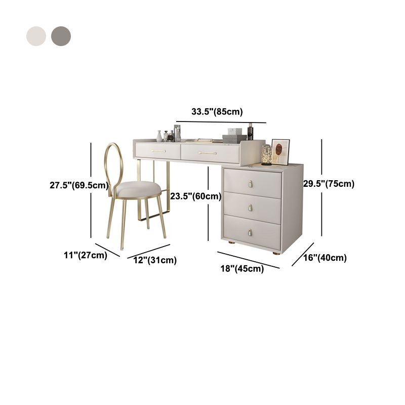 Set tavolo da trucco da 2 cassette per trucco di pino contemporaneo