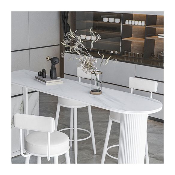 Stone Double Pedestal Counter Wine Table Modern Indoor Bar/Dinette Table Clearhalo 'Bar Furniture' 'Bar Tables' 'bar_tables' 'furn' 'furn_bar_tables' 'Furniture' 'furniture_bar_tables' 'Kitchen & Dining Furniture' 1200x1200_b0ddc29e-ddf0-4514-a437-6675523d58c0