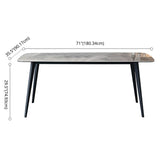 Contemporary Style Sintered Stone Dining Table with White Fixed Table and 4 Legs Base Clearhalo 'Dining Room Sets' 'Dining Tables & Seating' 'dining_room_set' 'furn' 'furn_dining_room_set' 'Furniture' 'furniture_dining_room_set' 'Kitchen & Dining Furniture' 'kitchen&dining_furn' 'kitchen' 1200x1200_b0dfaa8d-7d2d-4bce-99c0-9b41d13a2a8f