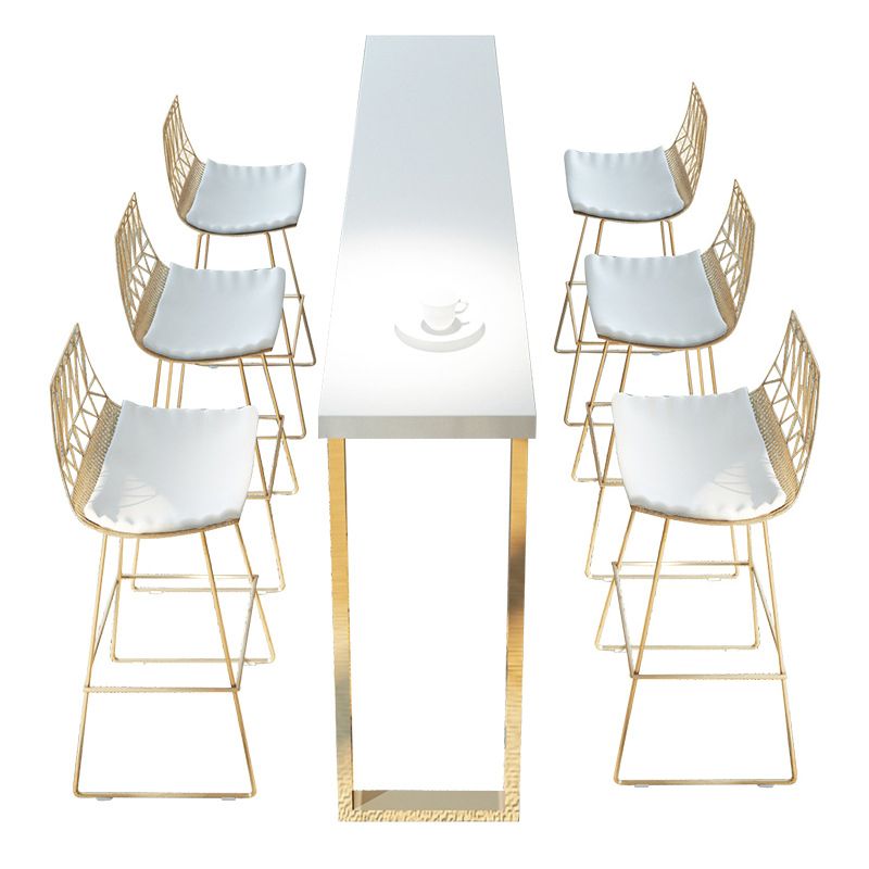 Glam – ensemble de Table de bar rectangulaire, 1/7 pièces, Table de comptoir en bois massif pour l'intérieur