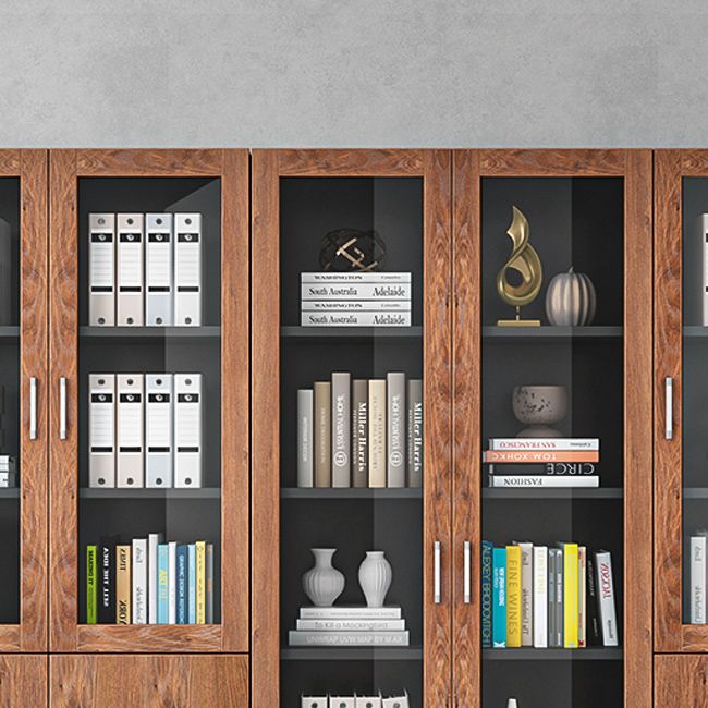 Hedendaagse ingenieur Wood Bookshelf Gesloten Back Case met deur voor thuiskantoor