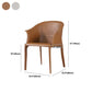 Sillas de comedor beige y marrón silla lateral de cuero falso moderno