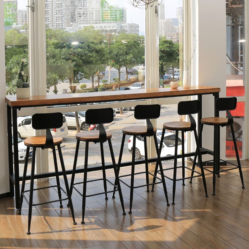 Zeitgenössisches Pub-Set aus massivem Holz, 1/6-teilig, rechteckiges Bar-Set mit Barhöhe