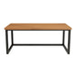 Rectangular Writing Desk Solid Wood Top Desk with Metal Black Legs