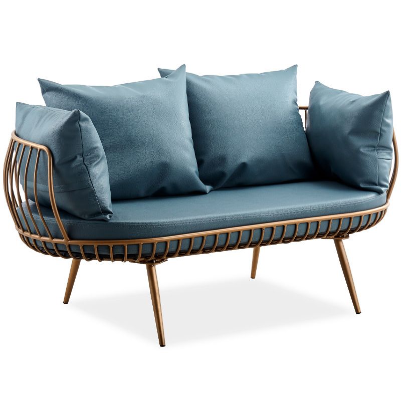 Scandinavian Golden Frame Sofa with Pillow Back Cushion for Living Room Clearhalo 'furn' 'furn_sofas' 'Furniture' 'Living Room Furniture' 'Sofa' 'sofas' 1200x1200_b0e8551d-c71e-4097-b6e0-8442be9b771c