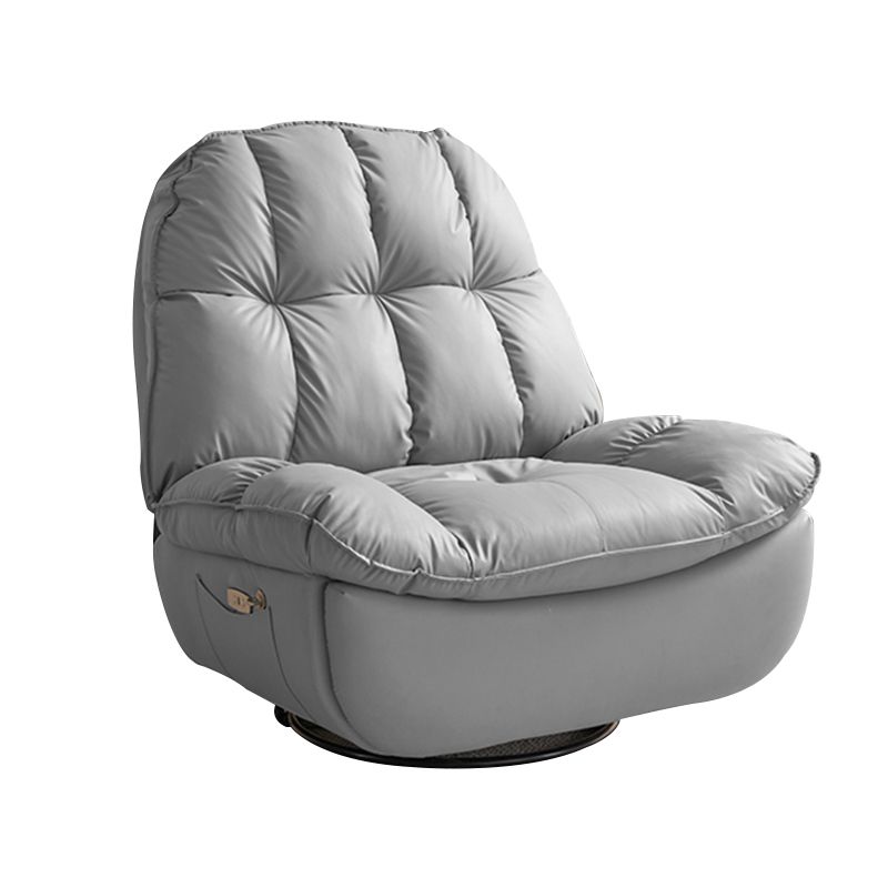 Chaise inclinable inclinable en cuir en cuir en cuir en cuir unie avec poche latérale