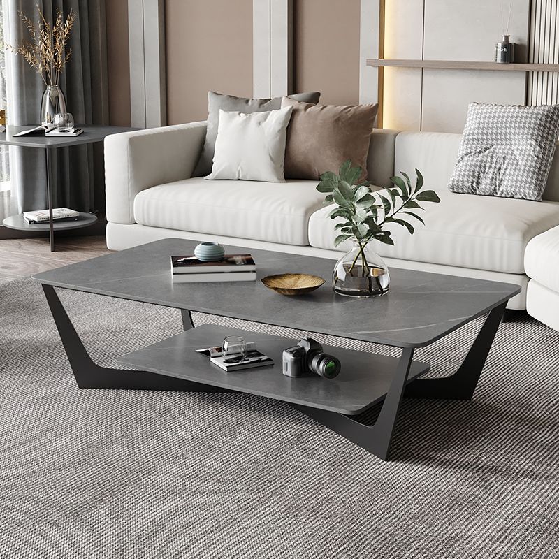 Slate Rectangular Coffee Table Minimalist Modern Coffee Table Clearhalo 'Coffee & Accent Tables' 'Coffee Tables' 'coffee_tables' 'furn' 'furn_coffee_tables' 'Furniture' 'Living Room Furniture' 1200x1200_b0ebe0b9-eace-4383-92e8-82e7b115c41a