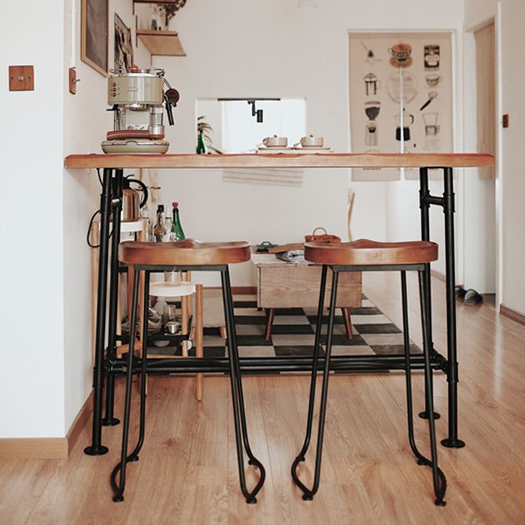 Tavolo da pranzo industriale tavolo da pranzo industriale a pubano industriale a poggiapiedi in legno in legno massiccio