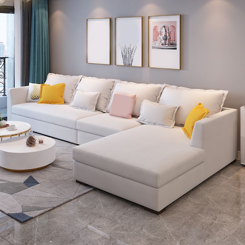 37.4 " H Cotton Blend Flared Arm Sofa & Chaise for Living Room