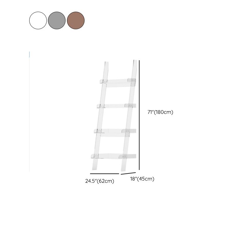 Contemporary Open Back Ladder Bookshelf Acrylic Bookcase with Shelves Clearhalo 'Bookcases' 'furn' 'furn_bookcases' 'Furniture' 'Office Furniture' 1200x1200_b0ef16d9-2559-469d-82b5-f154c70e672b