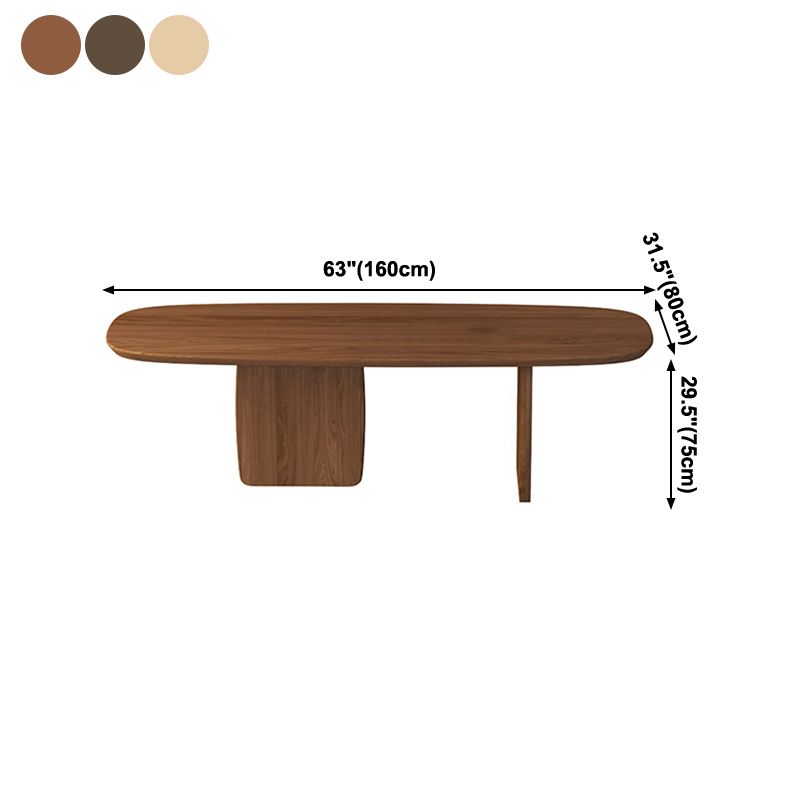 Oval Pine Solid Wood Table Simplicity Dining Room Collection with Double Pedestal Clearhalo ' dining_table' 'Dining Tables & Seating' 'Dining Tables' 'furn' 'furn_dining_table' 'Furniture' 'furniture_dining_table' 'Kitchen & Dining Furniture' 'kitchen&dining_furn' 'kitchen' 'kitchen_dining_table' 1200x1200_b0ef7ea2-9123-46c1-8282-53dc537c846b