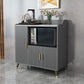 Server da pranzo interno glam Sideboard in legno in finto grigio con top in pietra