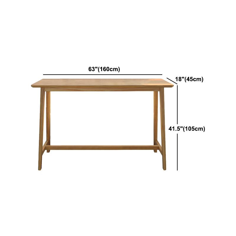 Rectangular Pine Wood Top Bar Table Modern Bar Table with Trestle Base in Nature Clearhalo 'Bar Furniture' 'Bar Tables' 'bar_tables' 'furn' 'furn_bar_tables' 'Furniture' 'Kitchen & Dining Furniture' 1200x1200_b0f21898-1f6f-4279-899a-c45b436b5f53