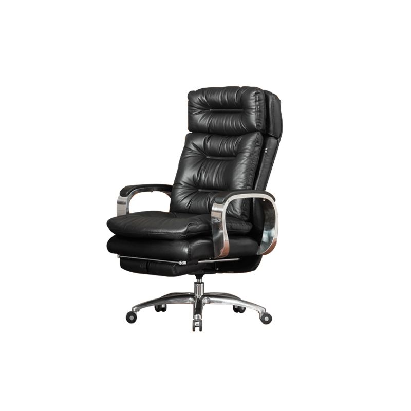 Fixed Arms Leather Desk Chair Modern Adjustable Seat Height Swivel Chair with Wheels Clearhalo 'furn' 'furn_office_chair' 'Furniture' 'Office Chairs' 'Office Furniture' 'office_chair' 1200x1200_b0f2d65b-5e01-4021-ac4c-d8b194c1767d
