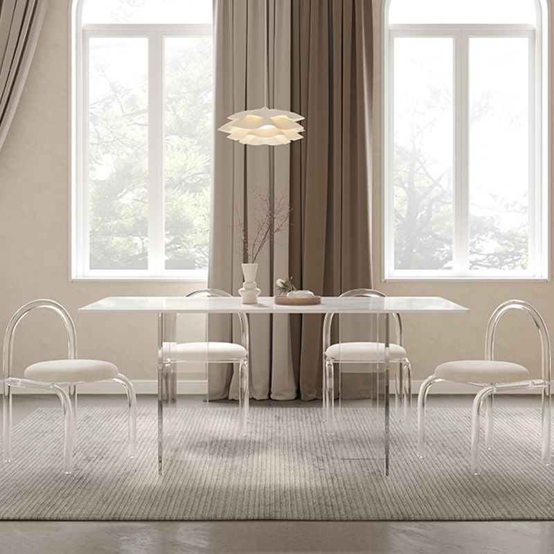Acrylic Contemporary Dining Set 1/2/5 Pcs Rectangle Dining Table Set for Home Clearhalo 'Dining Room Sets' 'Dining Tables & Seating' 'dining_room_set' 'furn' 'furn_dining_room_set' 'Furniture' 'Kitchen & Dining Furniture' 1200x1200_b0f4c572-346b-46d7-9fc3-4119d6c4bf9b