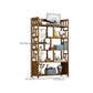 Contemporary Vertical Etagere Open Book Shelf Brown Bamboo Bookshelf for Study Room