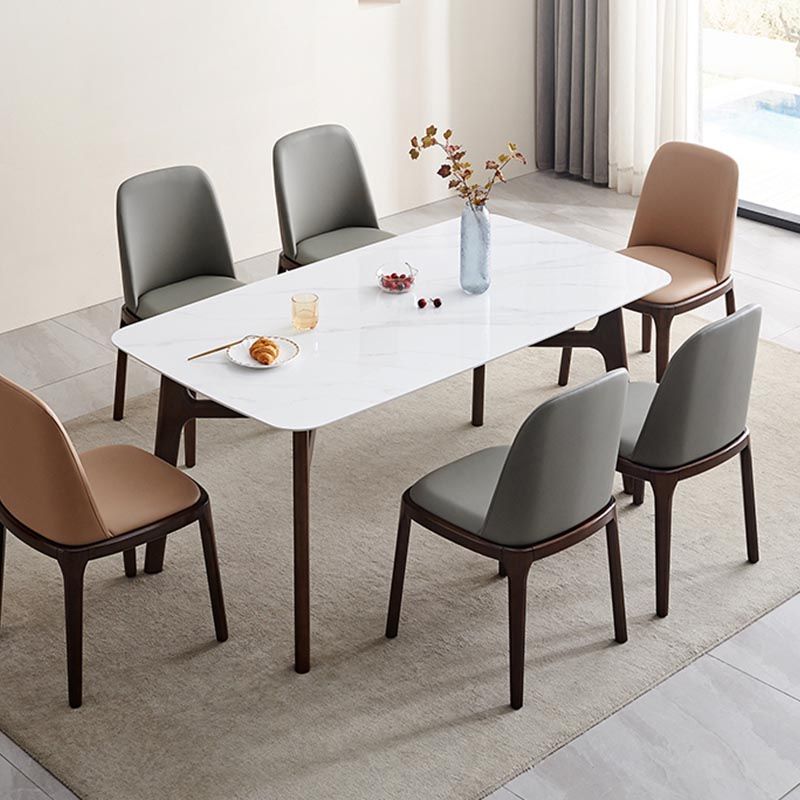 Mitte des Jahrhunderts Rechteck Esstisch Weißer Stein Top Stativ Basis Esstisch