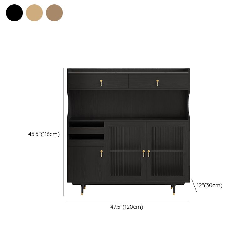 Armadio contemporaneo porte di vetro in legno con cassetto con cassetti