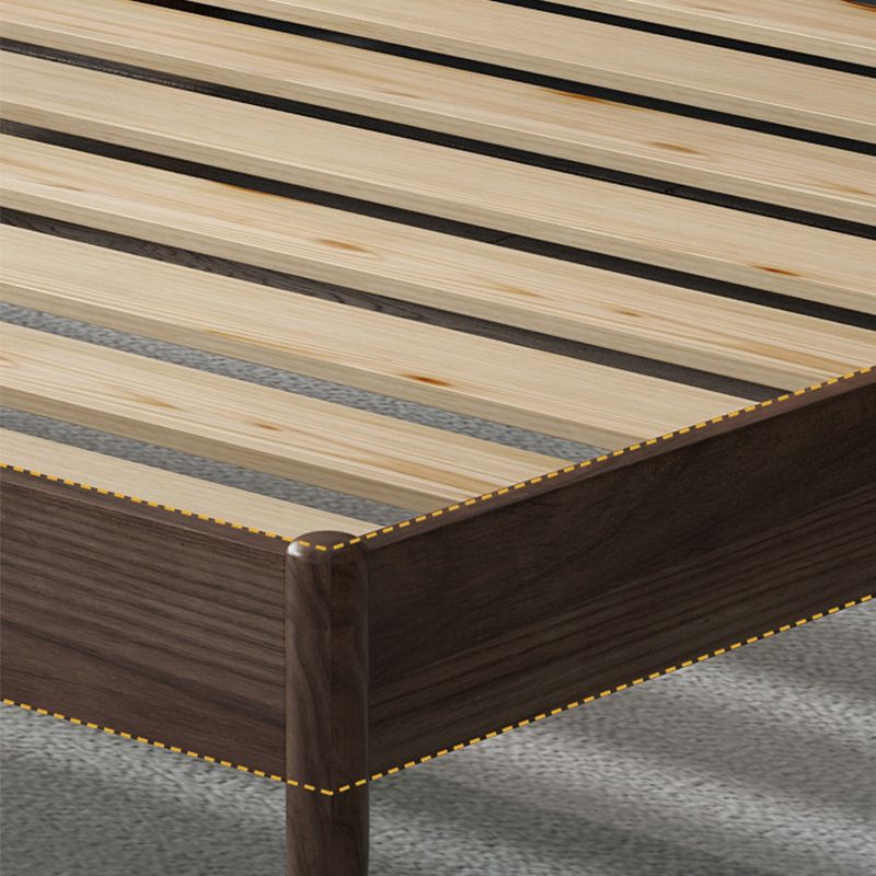 Mid-Century Modern Solid Wood Bed with Rectangular Headboard Bed Frame Clearhalo 'Bedroom Furniture' 'Beds' 'furn' 'furn_beds' 'Furniture' 1200x1200_b0f8adff-acaf-4f03-b0b2-b47ff6a6fcc6