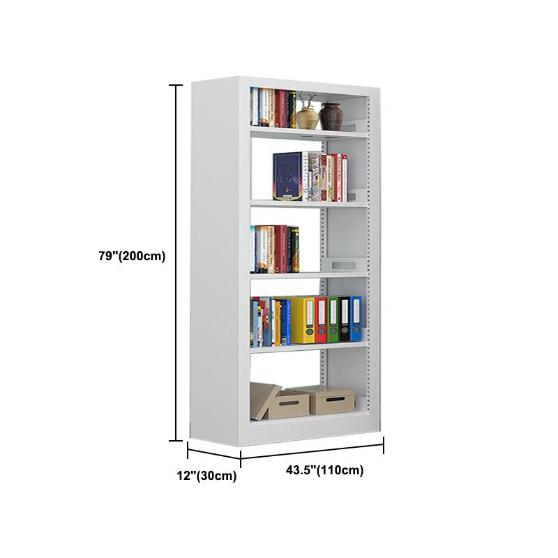 Rectangle Etagere Bookshelf Modern Metal Open Bookcase with Shelves
