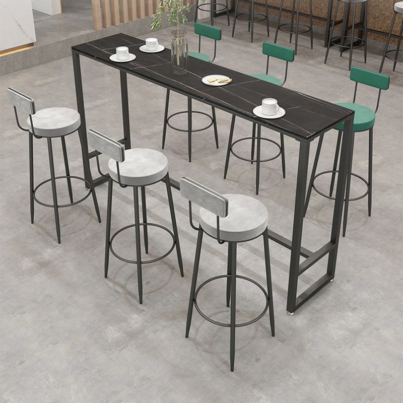 Stone Rectangle Bar Table Contemporary Bar Table with Black Base Clearhalo 'Bar Furniture' 'Bar Tables' 'bar_tables' 'furn' 'furn_bar_tables' 'Furniture' 'furniture_bar_tables' 'Kitchen & Dining Furniture' 1200x1200_b0f94ba8-64fd-40d0-97c2-dce5b8482f21