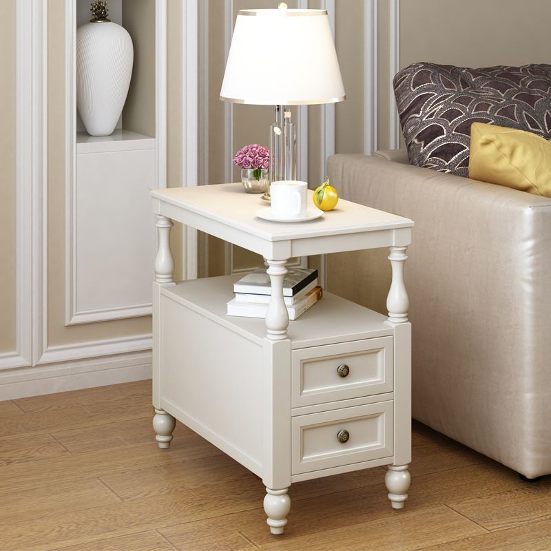 4 Legs Side Table Modern Wood Gold 2-Drawer Side End Snack Table Clearhalo 'Coffee & Accent Tables' 'End & Side Tables' 'end_side_table' 'end_side_tables' 'furn' 'furn_end_side_tables' 'Furniture' 'furniture_end_side_table' 'Living Room Furniture' 1200x1200_b0f980df-e662-4777-8d4c-42dcbcabaede