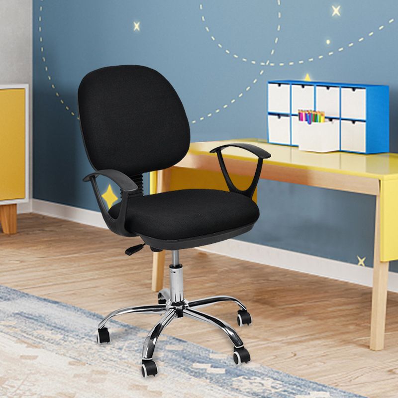 Contemporary Swivel Chair Microfiber Black Task Office Chair Clearhalo 'furn' 'furn_office_chair' 'Furniture' 'Office Chairs' 'Office Furniture' 'office_chair' 1200x1200_b0fa8d0c-2df0-493e-83d8-0ebdf9d76c32