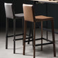 Modern Bar Stool Leather Counter Bar Stool with Metal Legs for Indoor Use