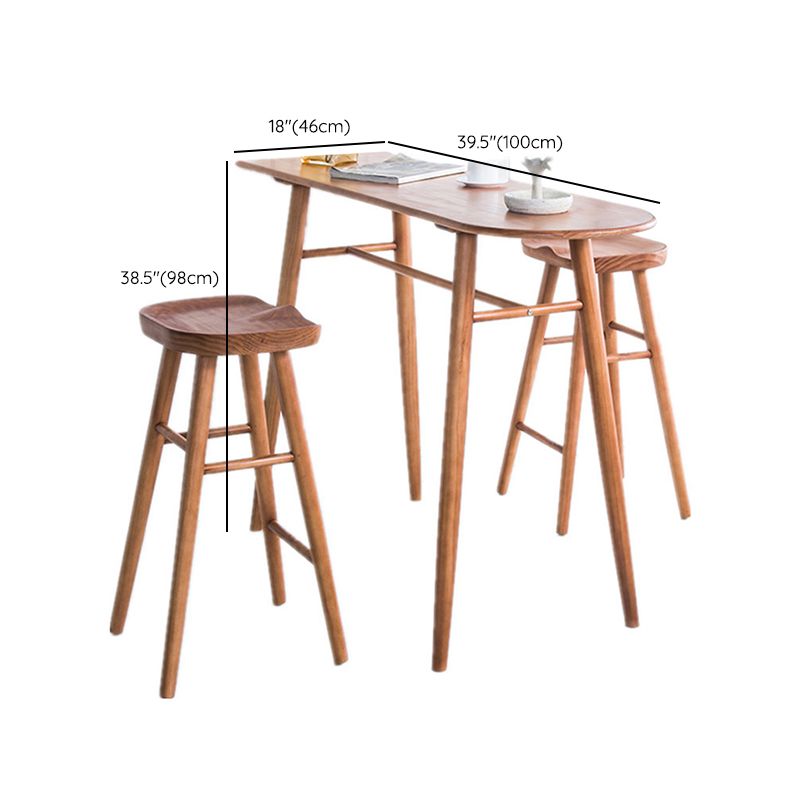 Contemporary Brown Wood Bar Table Free Form Counter Height Table with 4 Legs Clearhalo 'Bar Furniture' 'Bar Tables' 'bar_tables' 'furn' 'furn_bar_tables' 'Furniture' 'Kitchen & Dining Furniture' 1200x1200_b0fb87c1-9ac2-453c-8341-faa829d37cc4