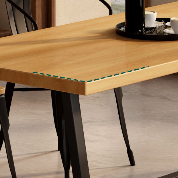 産業長方形のダイニングテーブルセット1/2/3/5メタルベースのキッチン家具セット付き