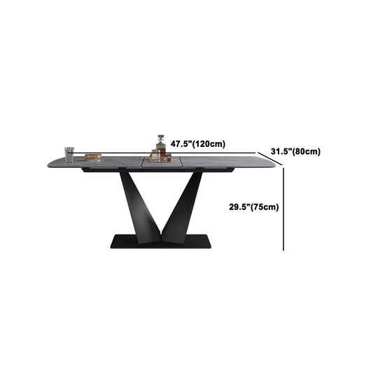 モダンな長方形の焼結石テーブルセット1/3/4/6ピースダイニングセット