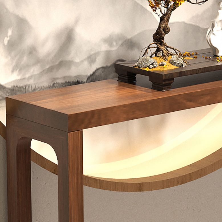 Mitte des Jahrhunderts modernes Sofa-Tisch Rechteck Schlittenkiefern dunkelbrauner Konsolentisch