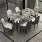 Modern 1/2/5/7 Pieces Grey Dining Set Sintered Stone Dining Table with Leather Chairs Clearhalo 'Dining Room Sets' 'Dining Tables & Seating' 'dining_room_set' 'furn' 'furn_dining_room_set' 'Furniture' 'furniture_dining_room_set' 'Kitchen & Dining Furniture' 'kitchen&dining_furn' 'kitchen' 1200x1200_b1018c6e-a0ce-4091-8f96-76ac41a6e58f