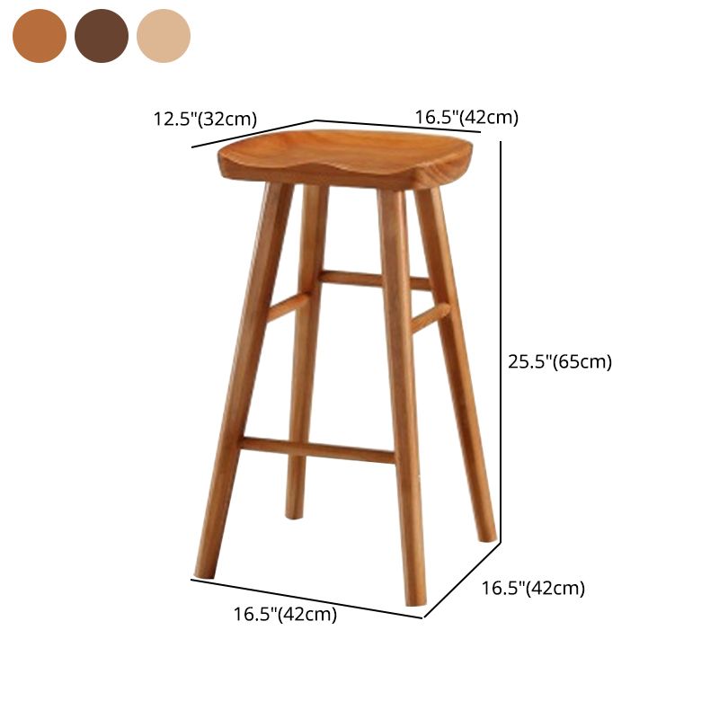 Modern Armless Counter Stool Pine Wood Cafe Bar Stool with Wooden Seat and Pedal Clearhalo 'Bar Furniture' 'Bar Stools' 'bar_stools' 'furn' 'furn_bar_stools' 'Furniture' 'furniture_bar_stools' 'Kitchen & Dining Furniture' 1200x1200_b1045153-b4b0-4259-80c6-e5314b0acd64