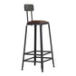 Sgabello da bar per bar con bancone senza braccio in stile industriale con cuscino in pelle e pedale
