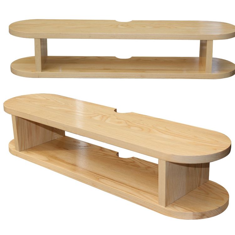 Matte afwerking Wall gemonteerde media-stand met planken Scandinavische massieve hout tv-console
