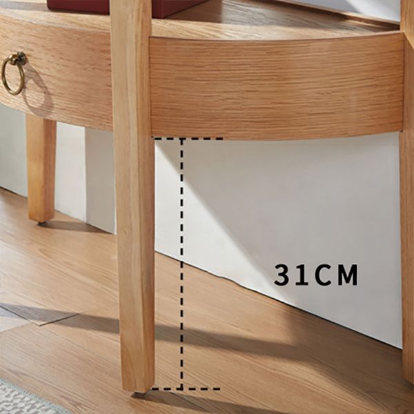 Tavolo da console a 4 gambe moderni di mezza luna moderna di mezza secolo in marrone