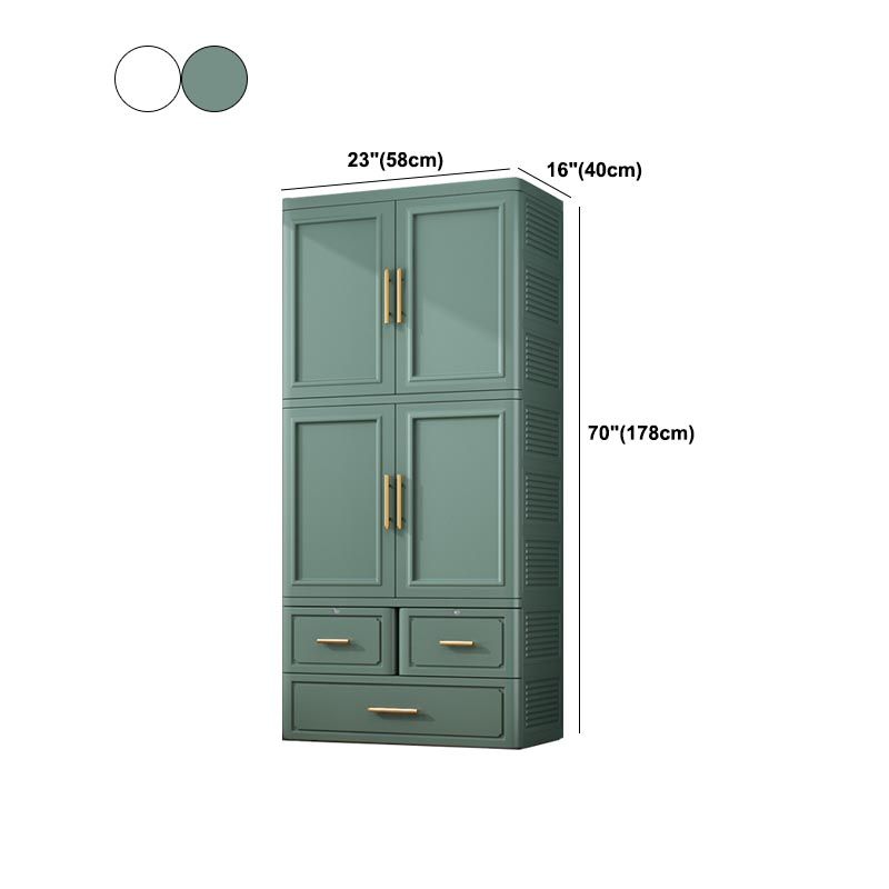 Contemporary 2-Door Wardrobe Armoire Plastic Storage Cabinet Clearhalo 'Armoires & Wardrobes' 'armoires_wardrobes' 'Bedroom Furniture' 'furn' 'furn_armoires_wardrobes' 'Furniture' 1200x1200_b108672b-1fa7-4d3d-8b60-d37e6f812189