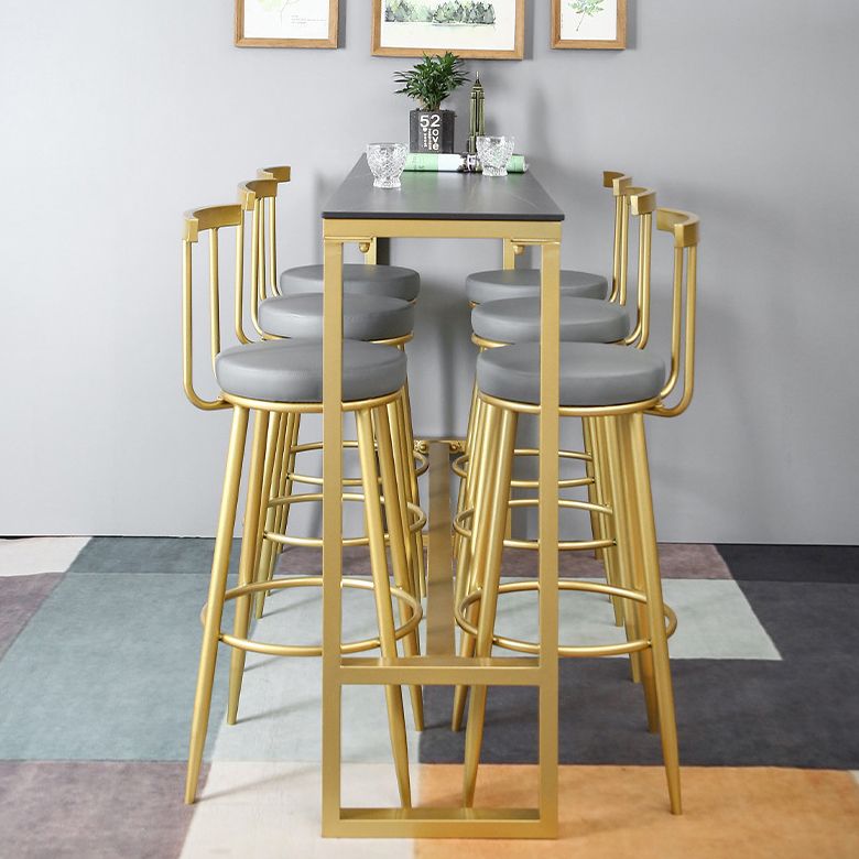 Mesa de pub rectángulo mesa de barra de barra de estilo glam para interiores para interiores