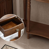 Mid Century Modern Accent Table Half Moon Wooden Console Table